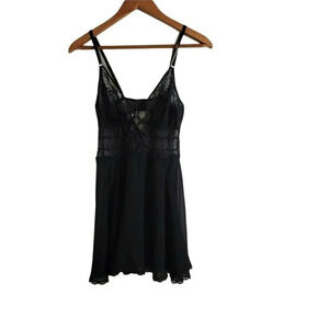 Seductive Wear Lingerie Baby Doll Lace  Sleepwear Black Size M Women's